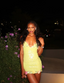 Sexy Suspender Yellow Sequin Hip 19Th Birthday Homecoming Dress