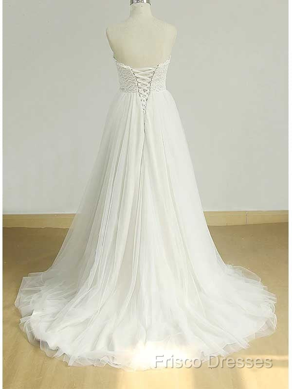 Sexy Sweetheat White Tulle Long Wedding Dress, Secondary image