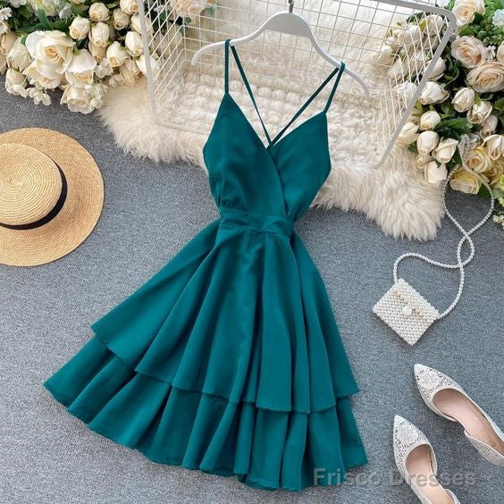 Sexy V-Neck A-Line Homecoming Dresses Main image