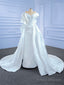 Sexy White Satin Pleats Off the Shoulder Wedding Dress