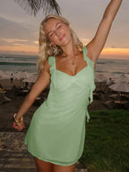 Sheath Chiffon V Neck Short Homecoming & Cocktail Dress with Ruffles ﻿