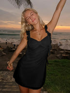 Sheath Chiffon V Neck Short Homecoming & Cocktail Dress with Ruffles ﻿