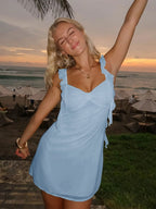 Sheath Chiffon V Neck Short Homecoming & Cocktail Dress with Ruffles ﻿