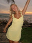 Sheath Chiffon V Neck Short Homecoming & Cocktail Dress with Ruffles ﻿
