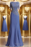 Sheath/Column Bateau Floor-Length Chiffon Mother of the Bride Dress With Appliques Lace
