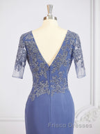 Sheath/Column Bateau Floor-Length Chiffon Mother of the Bride Dress With Appliques Lace