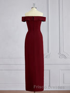 Sheath/Column Off-the-Shoulder Floor-Length Stretch Crepe Mother of the Bride Dress With Ruffles