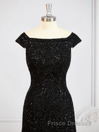 Sheath/Column Off-the-Shoulder Floor-Length Tulle Mother of the Bride Dress With Beading