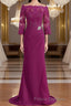 Sheath/Column Off-the-Shoulder Sweep Train Mother of the Bride Dress With Appliques Lace