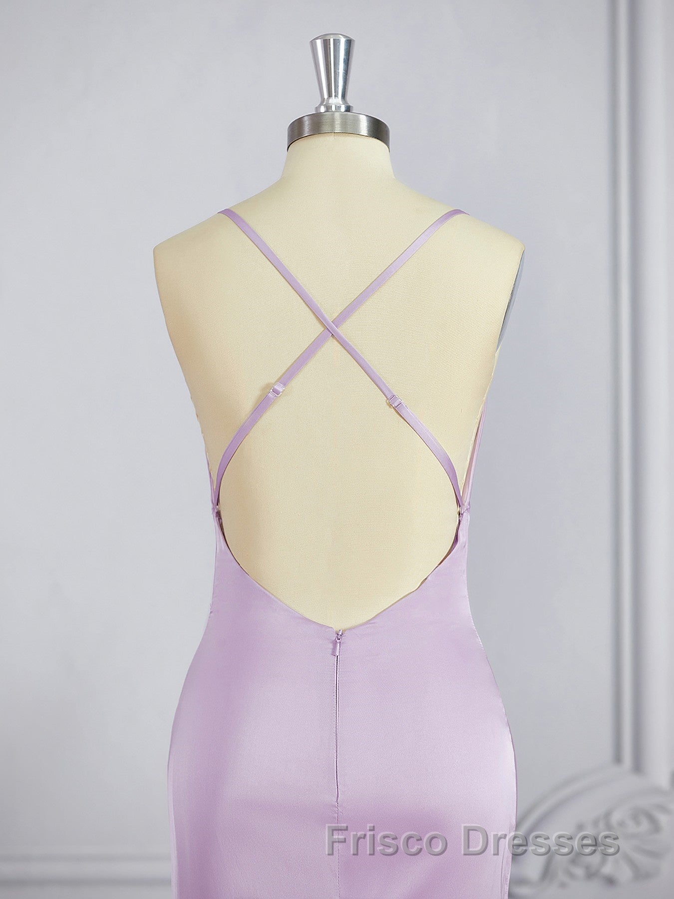 Sheath/Column Square Sweep Train NS Elastic Woven Satin Bridesmaid Dress