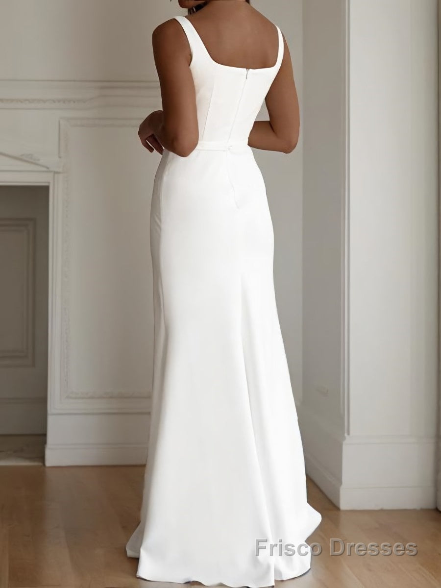 Sheath/Column Straps Floor-Length Stretch Crepe Wedding Dresses Secondary image