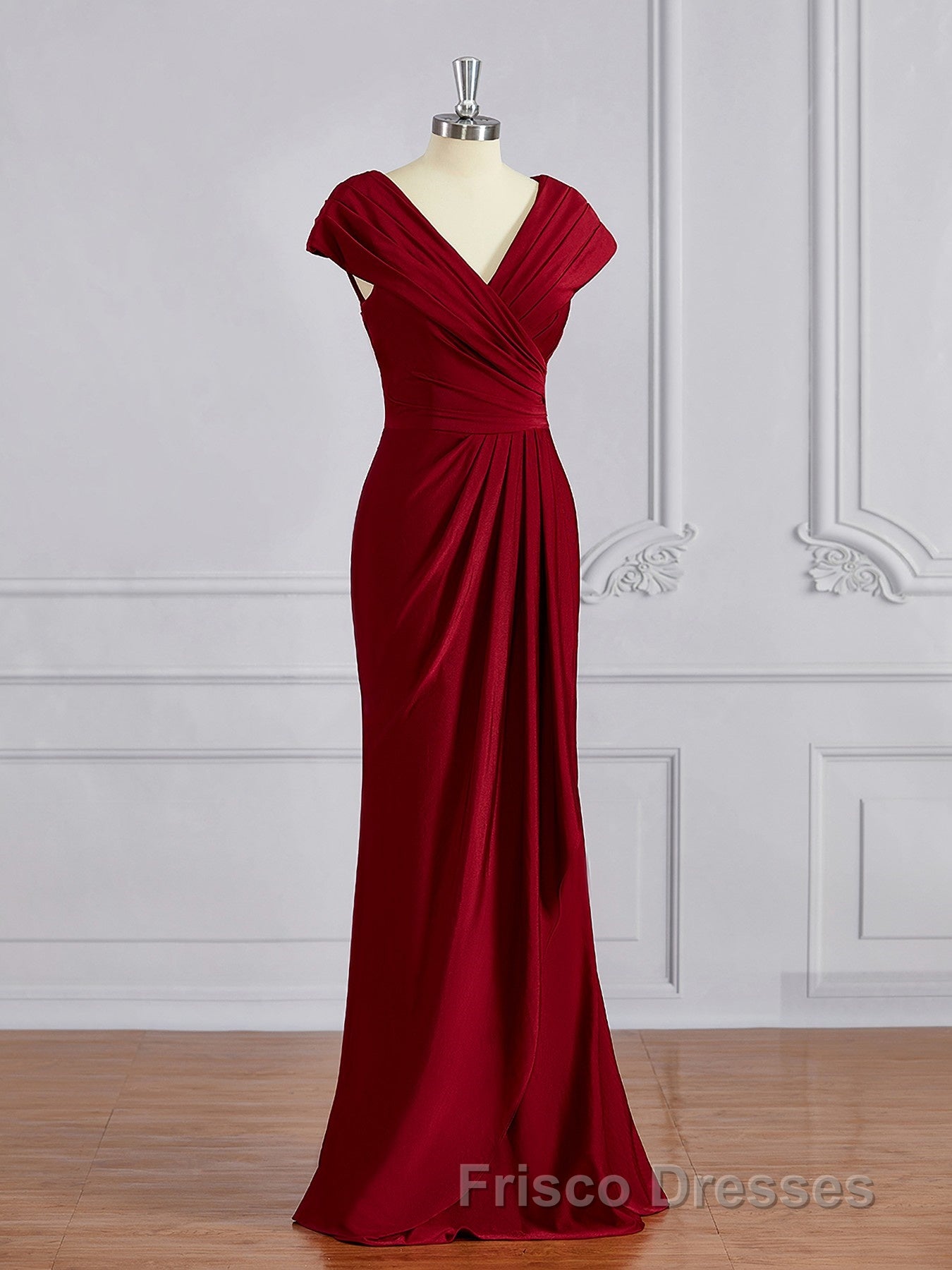Sheath/Column V-neck Floor-Length Jersey Mother of the Bride Dress With Ruffles Secondary image