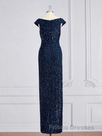 Sheath/Column V-neck Floor-Length Mother of the Bride Dress With Ruffles