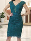 Sheath/Column V-neck Knee-Length Lace Mother of the Bride Dresses With Belt/Sash