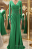 Sheath/Column V-neck Sweep Train Jersey Mother of the Bride Dress With Ruffles