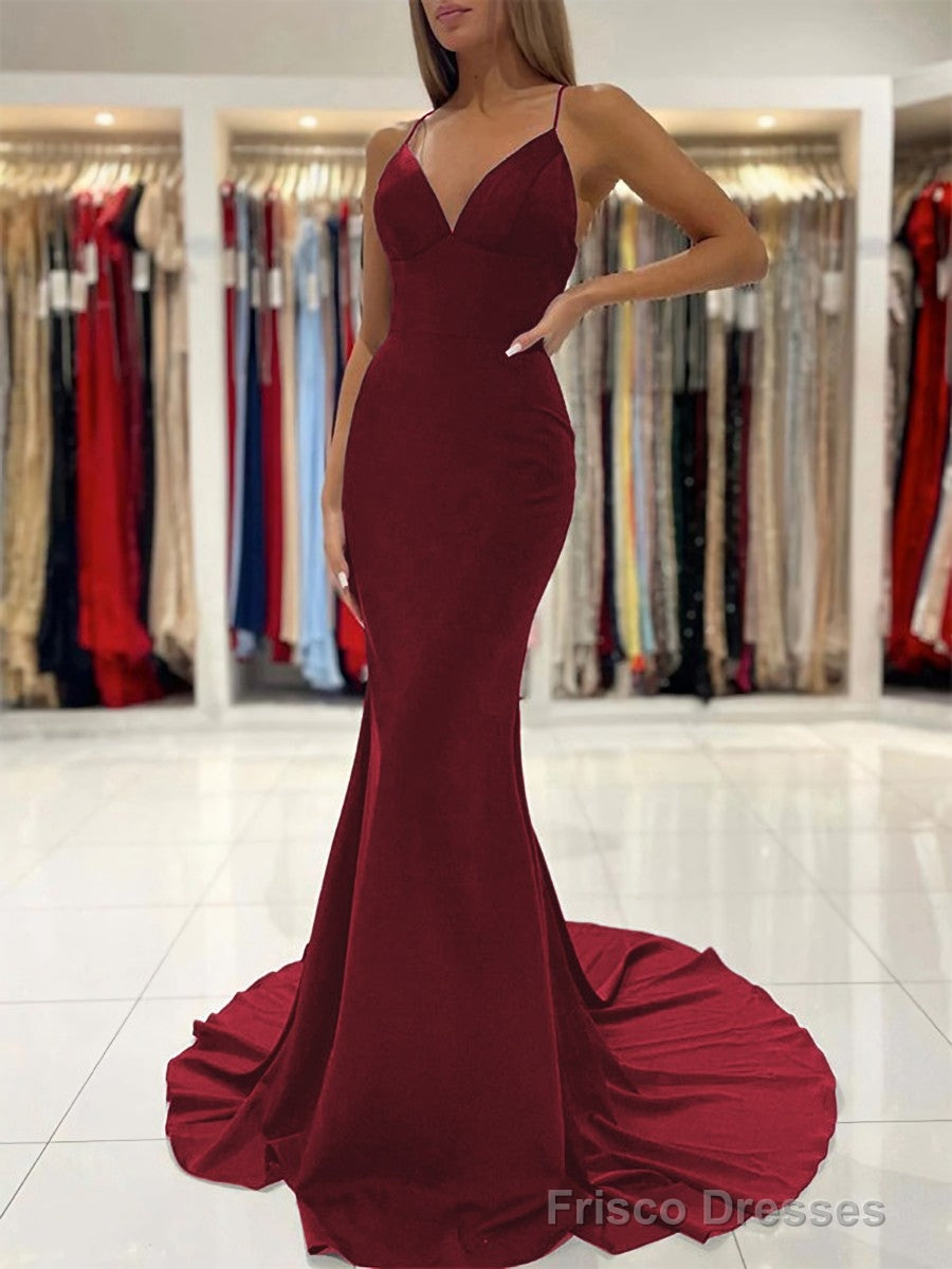 Sheath/Column V-neck Sweep Train Stretch Crepe Prom Dresses Secondary image