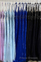 Sheath Halter Lace Tulle Formal Prom Dress with Appliques