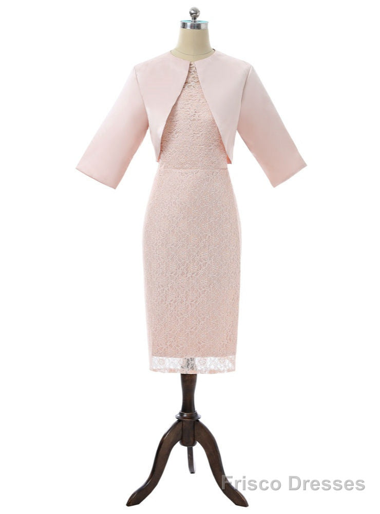 Sheath Knee Length Pink Mother Of The Bride Dresses With Jacket Main image