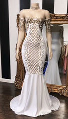 Sheath Long Mermaid Prom Dress With Appliques