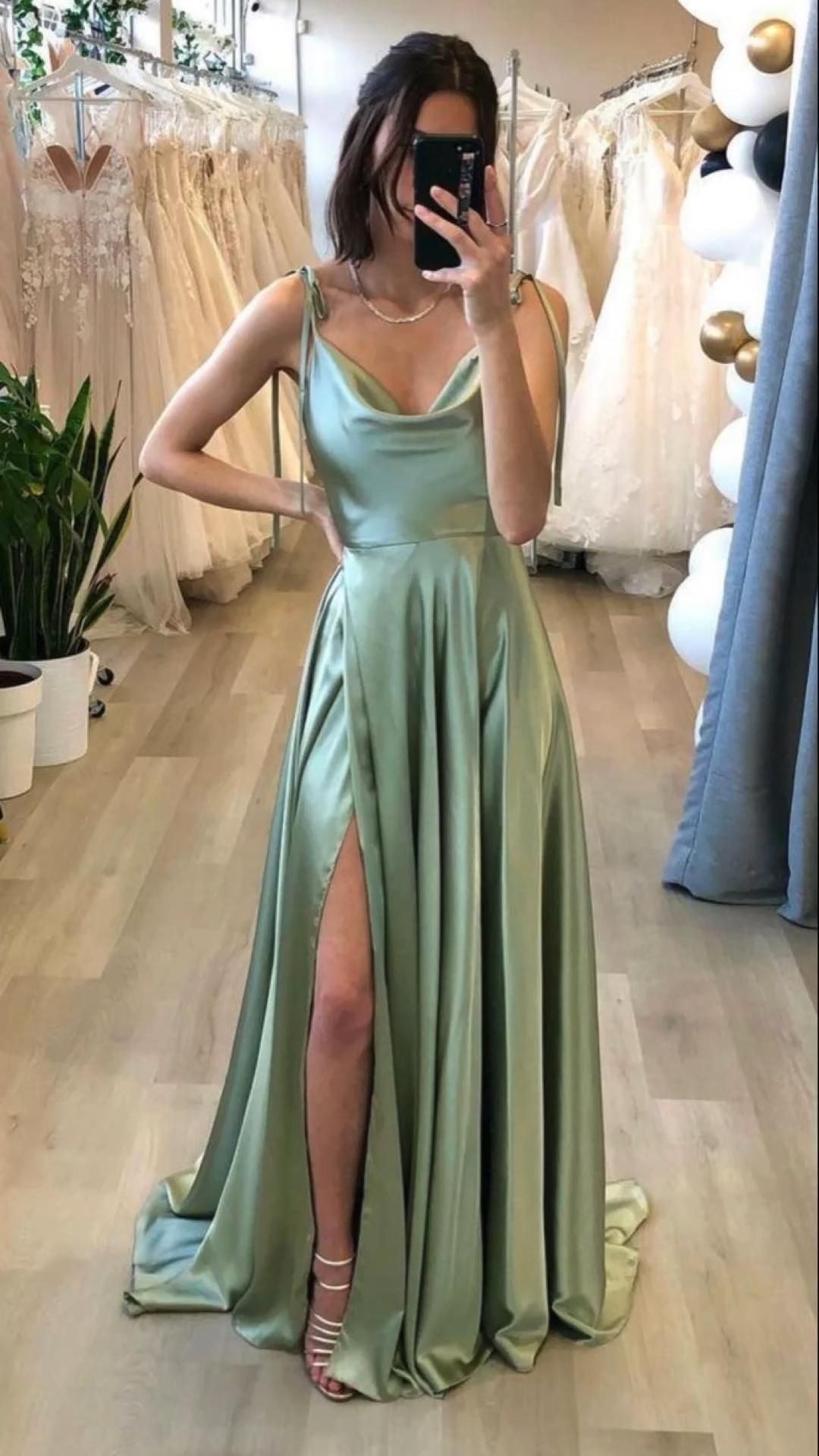 Sheath Long Prom Dress Mint Green Evening Dresses Formal Gown Secondary image