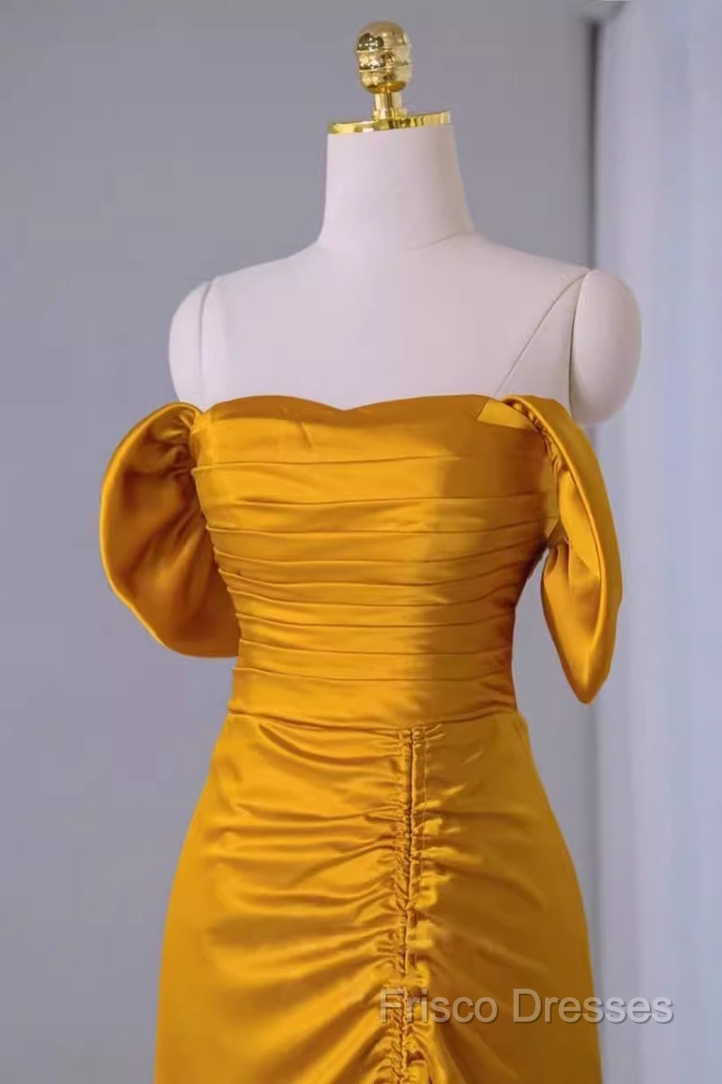 Sheath Off The Shoulder Yellow Formal Prom Dress Formal Dress
