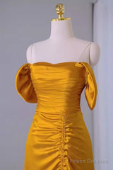 Sheath Off The Shoulder Yellow Prom Dresses Evening Dress