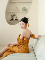 Sheath Off The Shoulder Yellow Formal Prom Dress Formal Dress