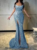 Sheath Straight Court Train Prom Dress
