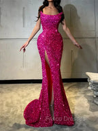 Sheath Straight Court Train Prom Dress