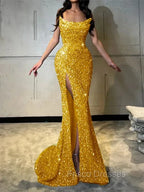 Sheath Straight Court Train Prom Dress