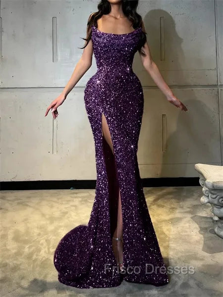 Sheath Straight Court Train Prom Dress
