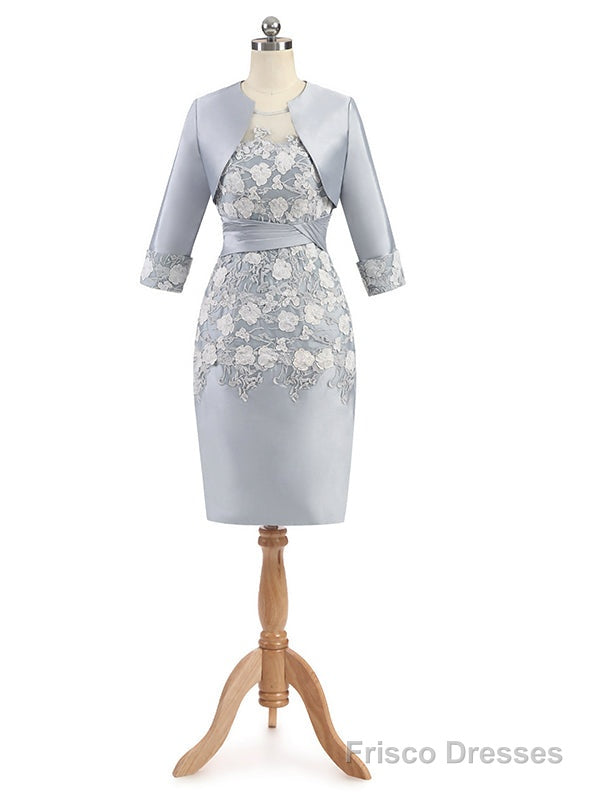 Sheath Three Quarter Sleeve Knee length Lace Mother of the Bride Dresses Main image