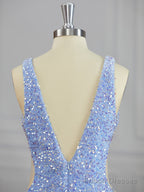 Sheath V-neck Sequin Short/Mini Velvet Sequins Dress