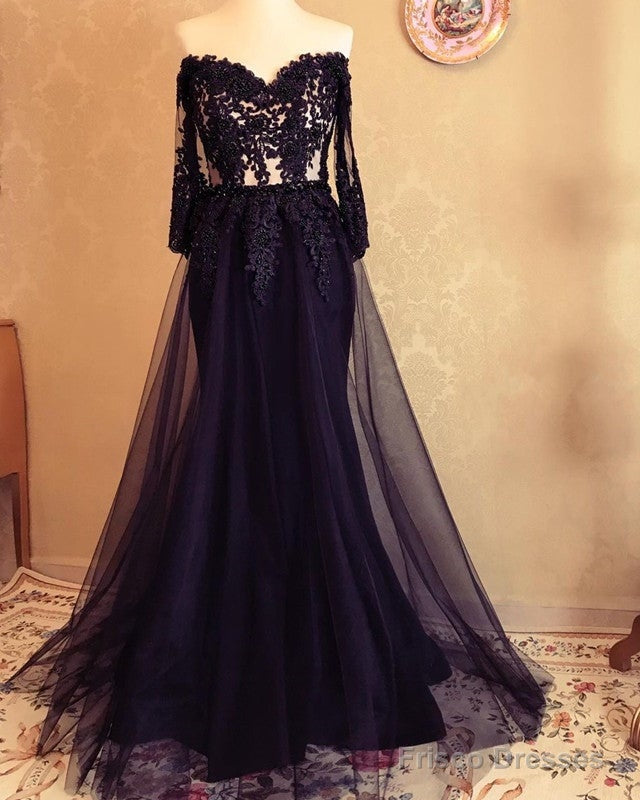 Sheer Corset Evening Dress Mermaid Lace Sleeved Main image