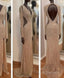 Sheer Sexy Sequins Long Sleeves Formal Prom Dress