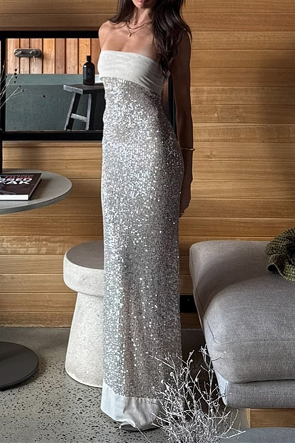 Shinning Mermaid Strapless Green Sequin Prom Dresses Party Dress 18Th Birthday Outfits Graduation Dress
