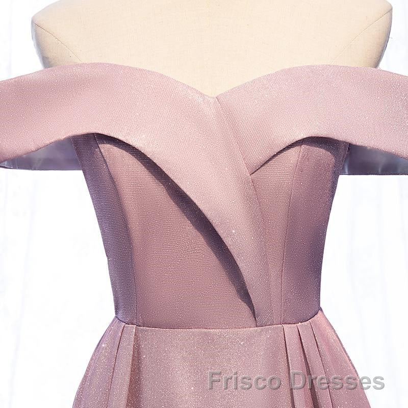 Shiny Off Shoulder Pink Ombre Formal Prom Dresses, Pink Ombre Formal Graduation Evening Dresses