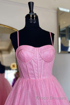Shiny Purple Pink Long Formal Prom Dresses, Purple Pink Long Formal Evening Dresses