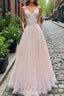 Shiny Sequins V Neck Pink Long Formal Prom Dresses, V Neck Pink Formal Graduation Evening Dresses
