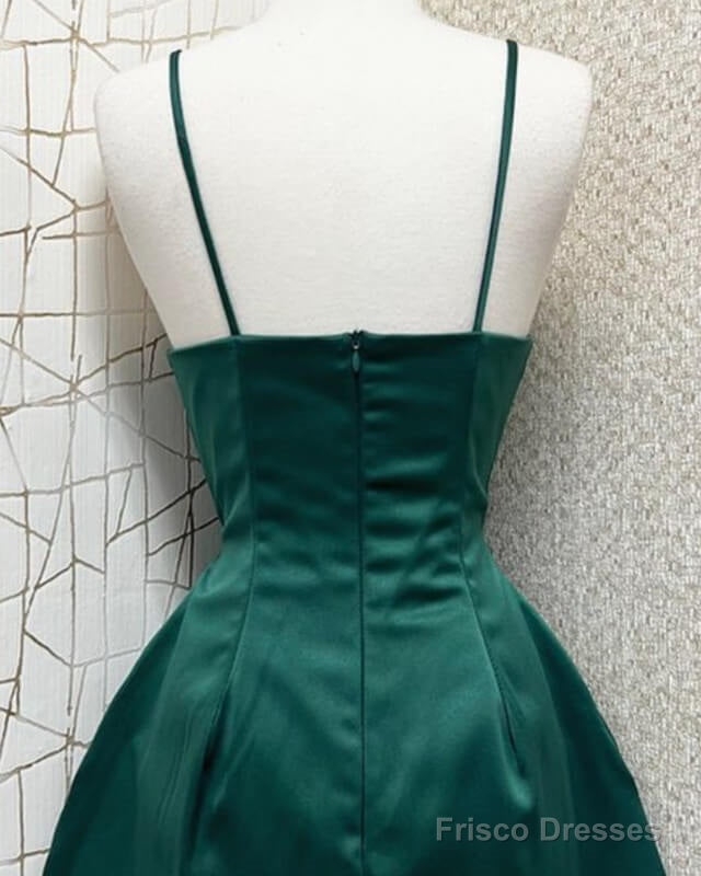 Short A-Line Spaghetti Strap Satin Dress Secondary image