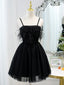 Short Back Prom Dress with Corset Back, Little Black Formal Homecoming Dresses