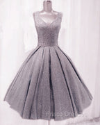 Short Ball Gown Formal Prom Homecoming Dress Sequins V Neck