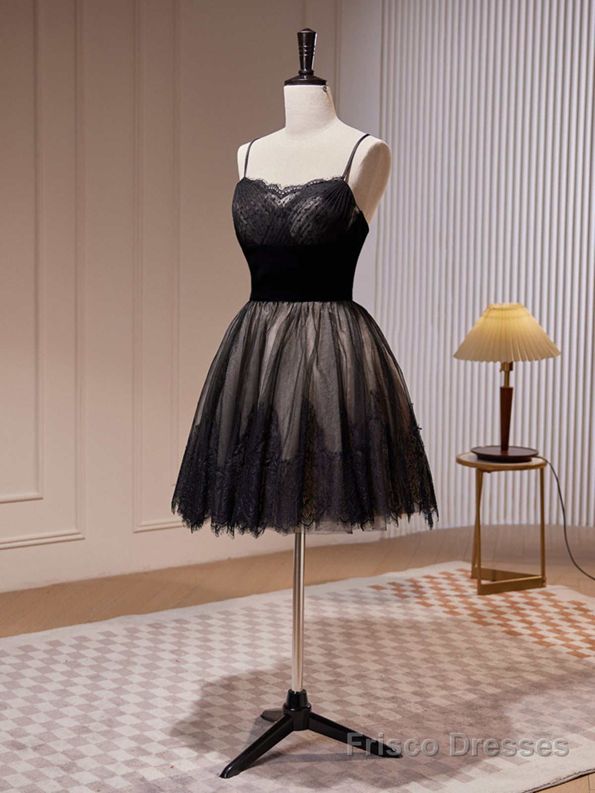 Short Black Lace Prom Dresses, Short Black Lace Formal Homecoming Dresses Secondary image