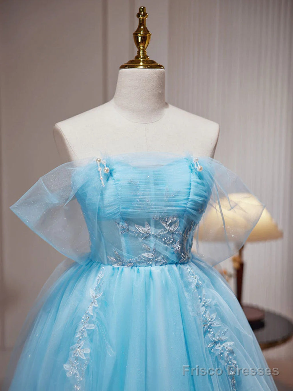 Short Blue Beaded Prom Dresses, Short Blue Graduation Homecoming Dresses