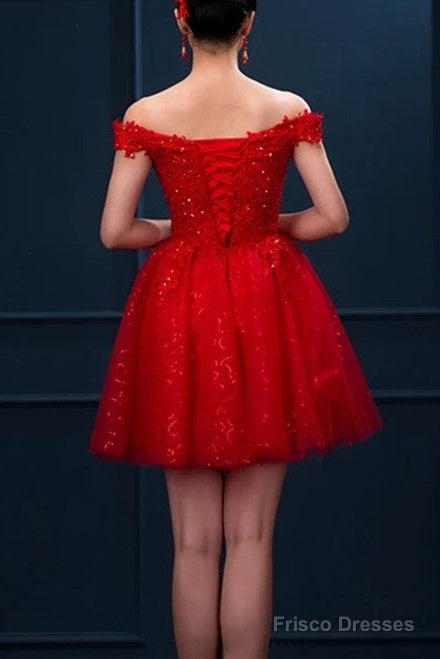 Short Burgundy Prom Dresses Sequin Lace Secondary image