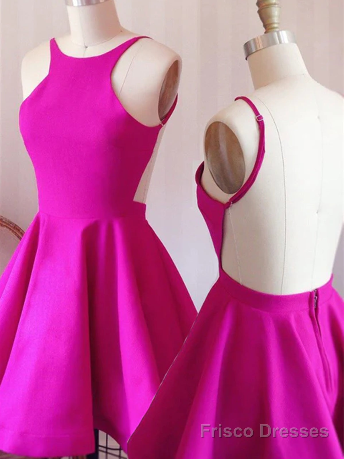 Short Hot Pink Prom Dresses, Short Hot Pink Formal Homecoming Dresses Secondary image