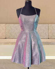 Short Iridescent Blue Glitter Dress