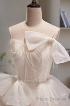 Short Light Champagne Tulle Formal Prom Dresses, Short Champagne Tulle Formal Homecoming Dresses