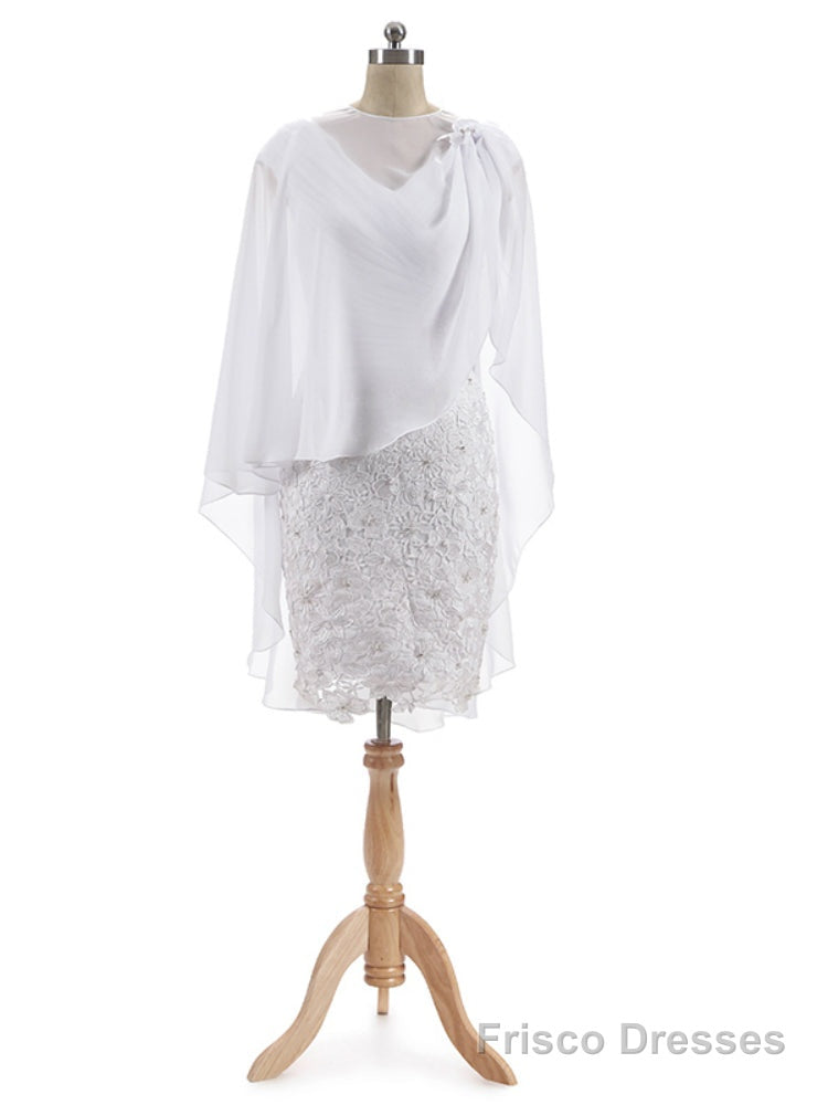 Short Mother Of The Bride Dress And Jacket Sheath Knee Length Pleated Main image