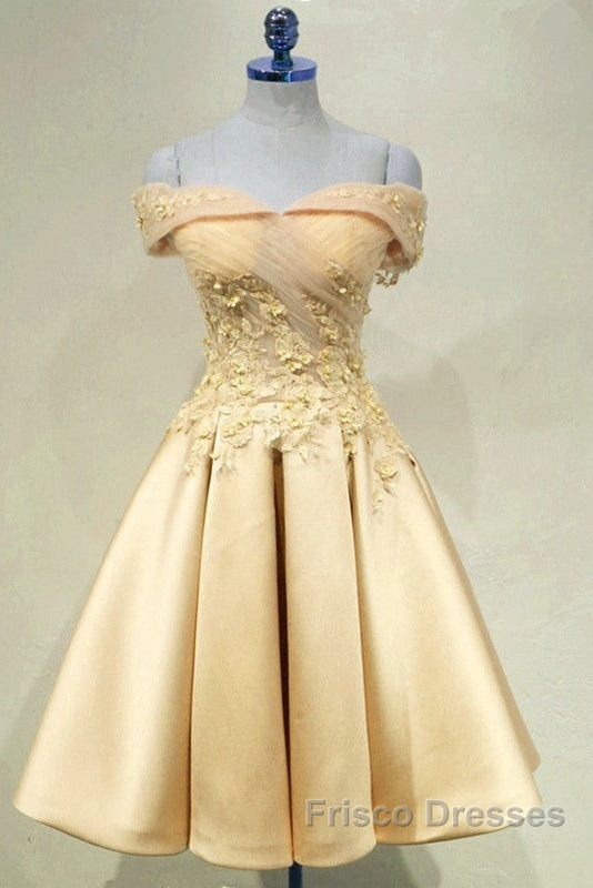 Short Off Shoulder Formal Prom Homecoming Dress Lace Embroidery